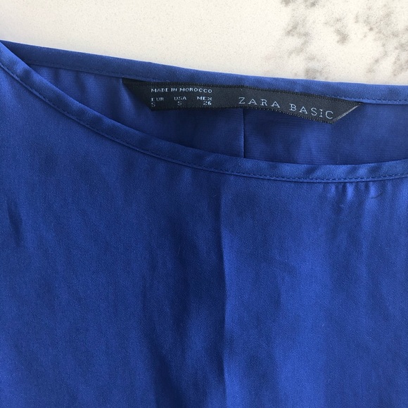 ZARA Blue and White Mini Dress Size Small - Picture 3 of 3